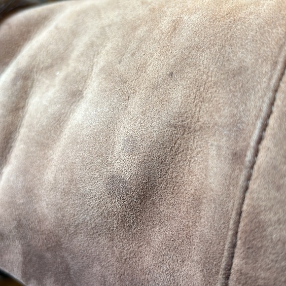 Ladies brown sheepskin coat with fur collar and fur trim, size large - Picture 12 of 12